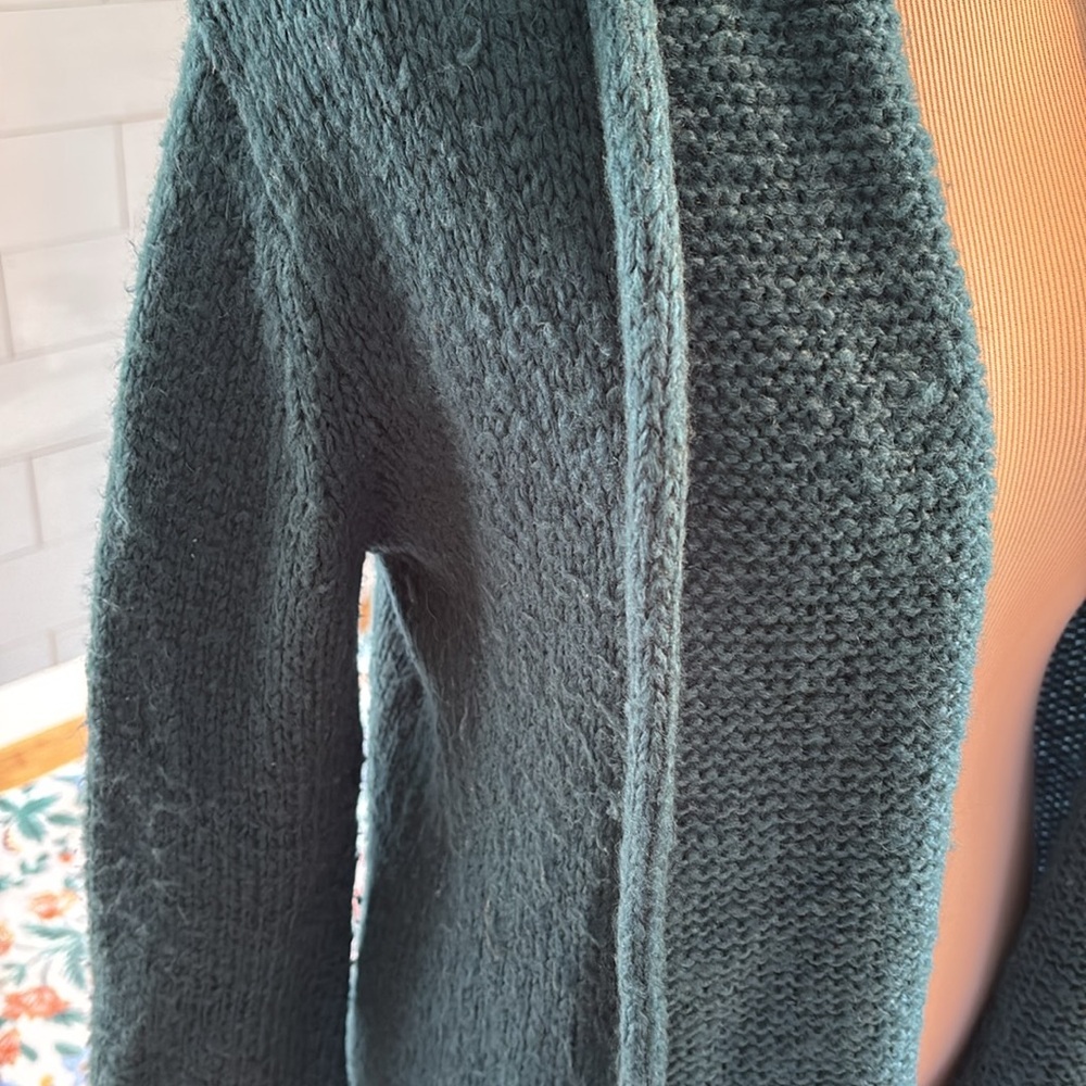 Wooden Ships Teal open Front Sweater - Picture 2 of 5